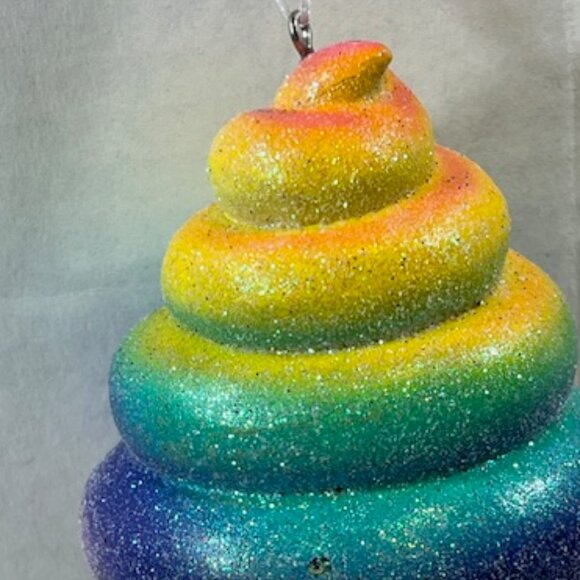 Hallmark Rainbow Sparkle Swirl Christmas Tree Hanging Ornament  2.75"x2.5" - Picture 8 of 10